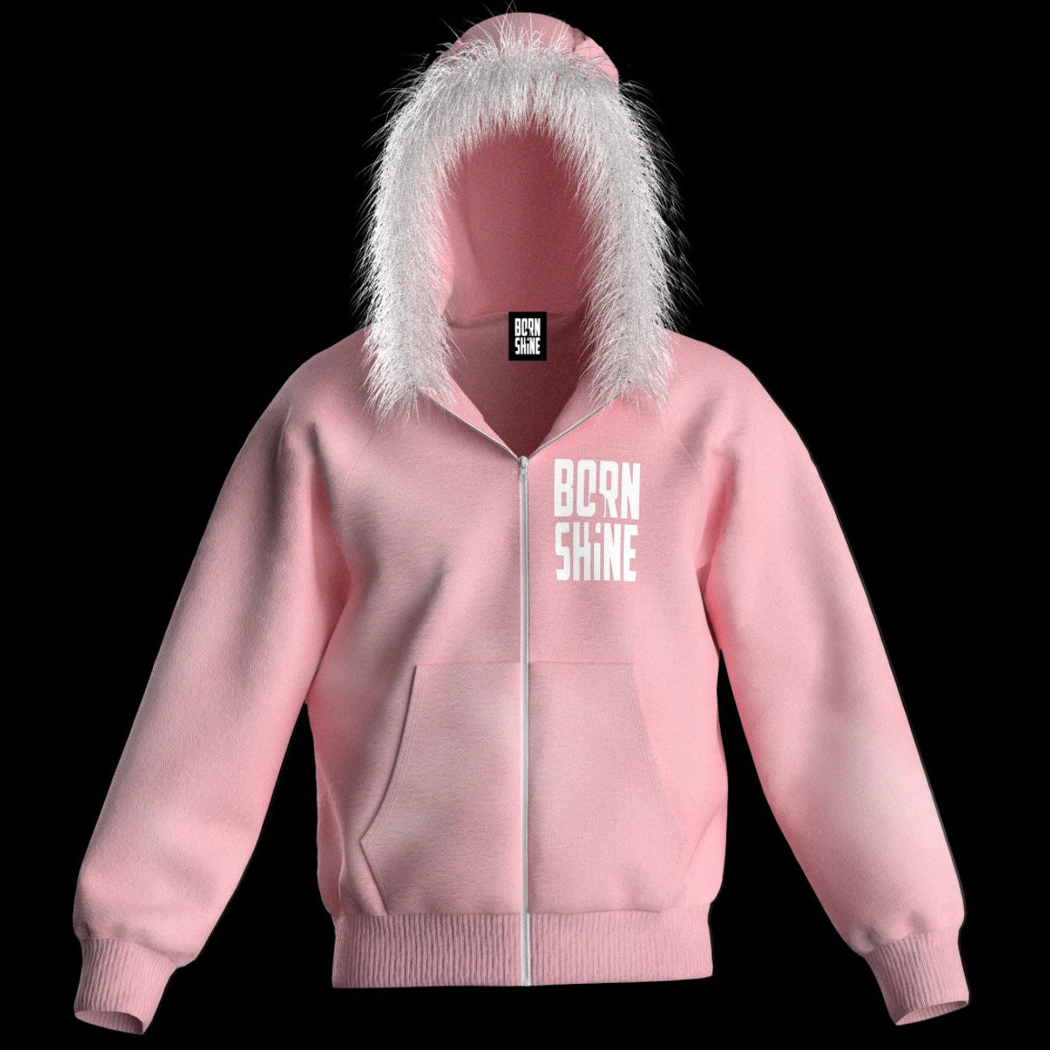 FUR HOODIE PINK
