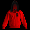 FUR HOODIE                          BLACK-RED
