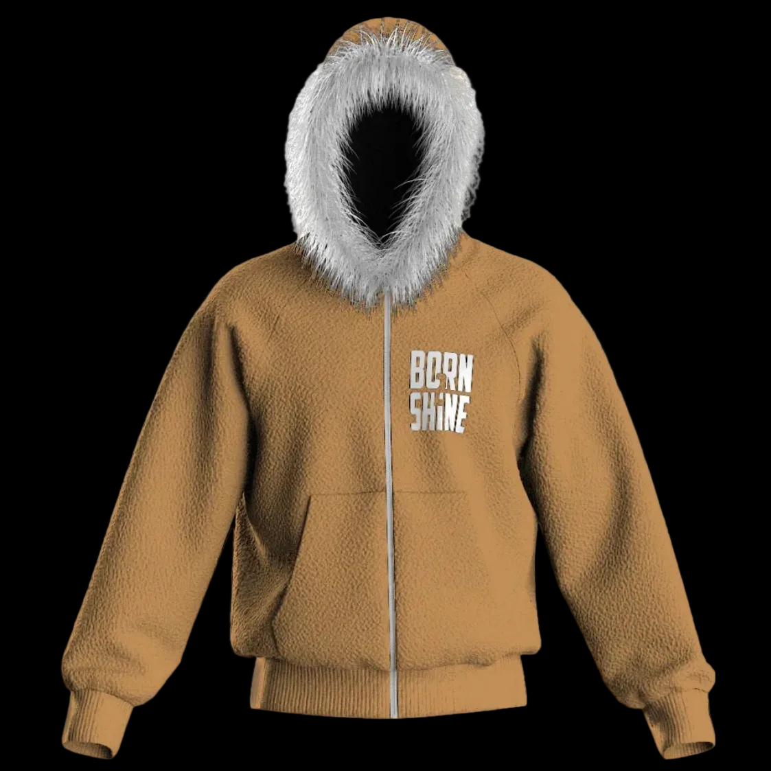 FUR HOODIE BROWN